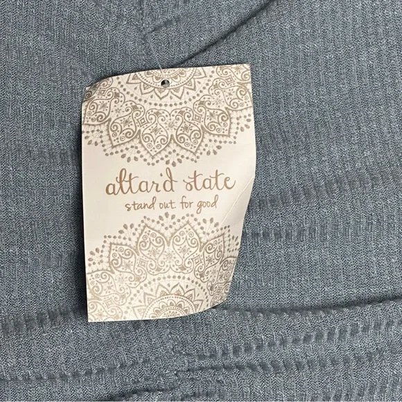 Altar'd State Light Blue Ruched Puff Sleeve Crop Top Small NWT $54.95 - Picture 8 of 11